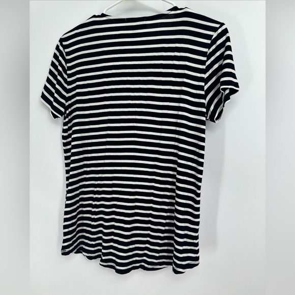 CARMEN MARC VALVO Stripe Lace-up Top Size Small NWT - Picture 4 of 4